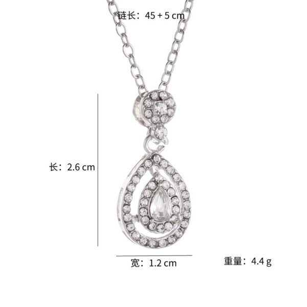 Wholesale Alloy Water Drop Pear Shaped Moissanite Pendant Necklace