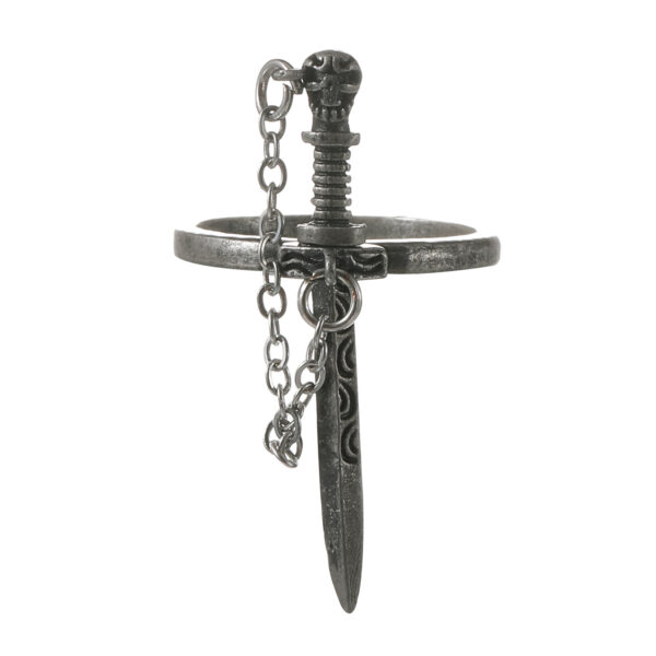 Wholesale Gothic Dark Cross Sword Tassel Alloy Ring
