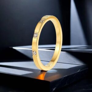 9-3 gold three diamond ring / No. 7