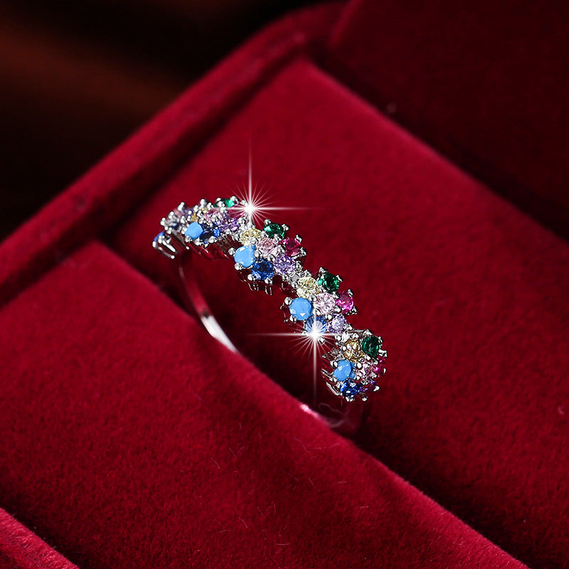 Wholesale Copper Color Zircon Flower Ring