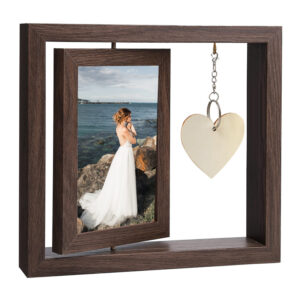 Walnut color 6inch with blank diy pendant. photo paper is random, please be careful when photographing (bubble bag plus inner box) / 23X21X4cm