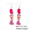 Wholesale Valentine's Day Pink Envelope Dwarf Rose Wooden Earrings