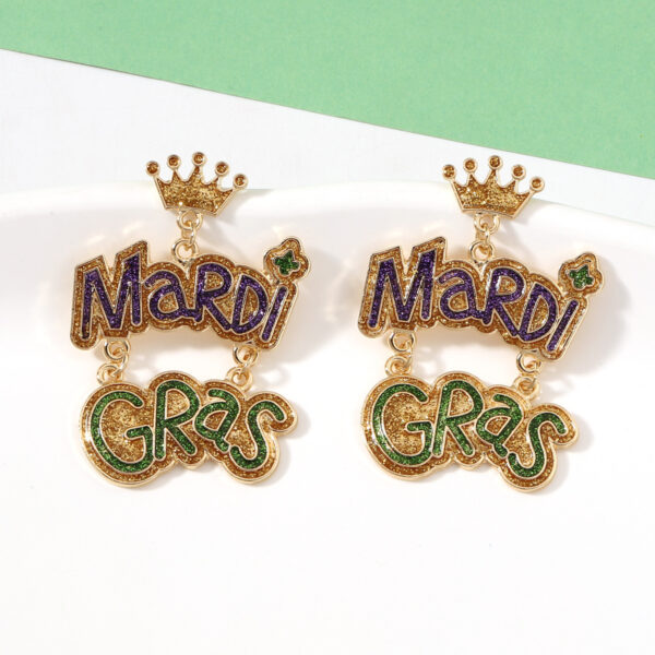 Wholesale Carnival Zinc Alloy  Mardi Gras Earrings