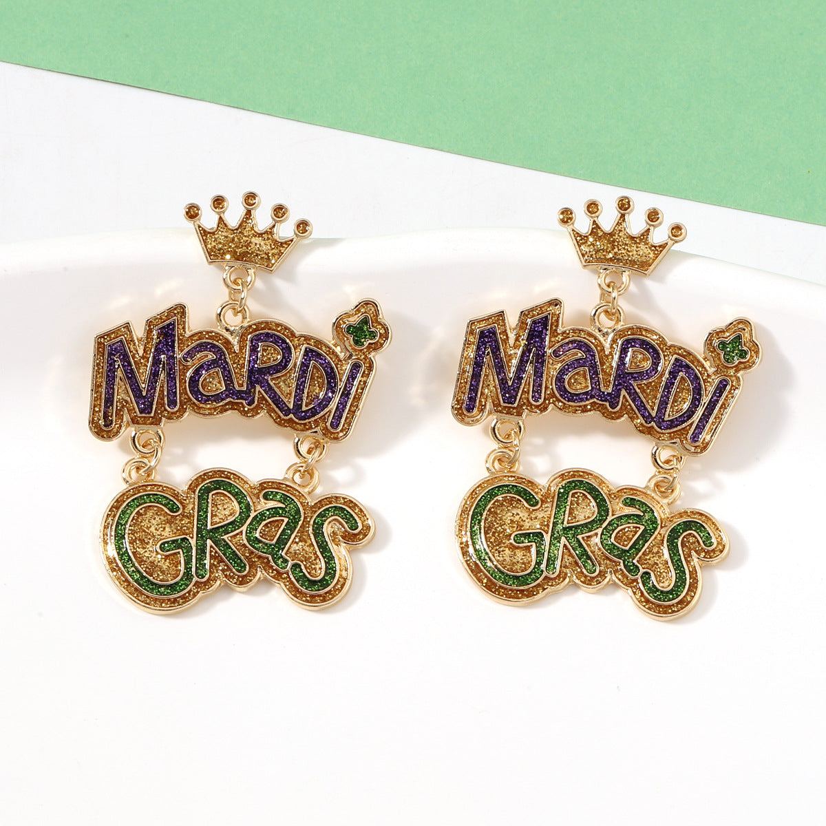Wholesale Carnival Zinc Alloy Mardi Gras Earrings