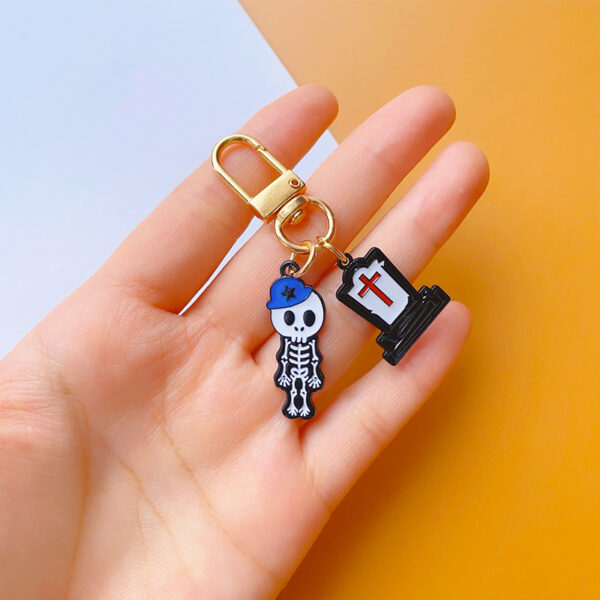 Wholesale Halloween Tombstone Skeleton Zombie Alloy Keychain