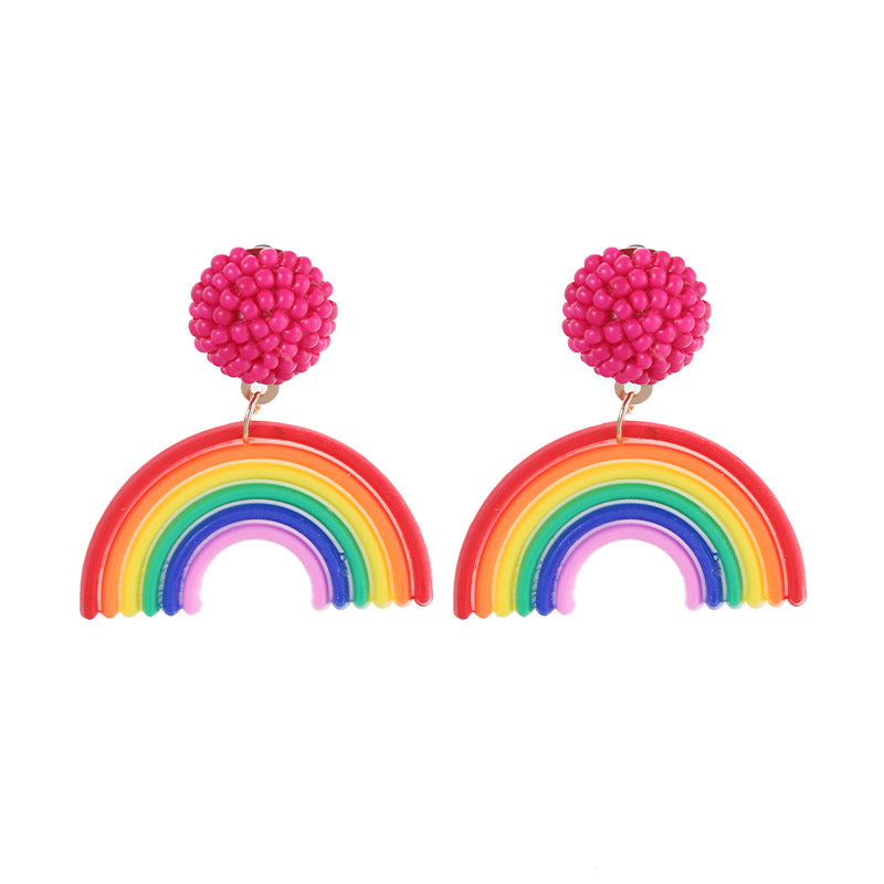 Wholesale Rainbow Rice Beads Earrings