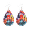 Wholesale Witch Head I Smell Children Water Drop Double Sided PU Leather Earrings