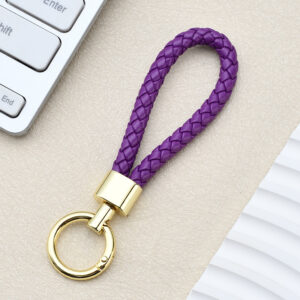 Green light gold-dark purple / Spring ring braided buckle