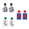 Wholesale Valentine's Day Heart Rose Acrylic Earrings