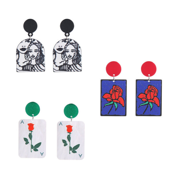 Wholesale Valentine's Day Heart Rose Acrylic Earrings