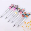Wholesale Beaded Pens Cow Silicone Beads Plastic Multifunctional Ballpoint Pen
