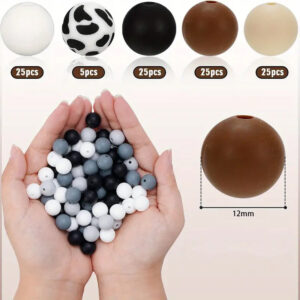 Type A Brown-105 silicone beads opp bag / 12mm