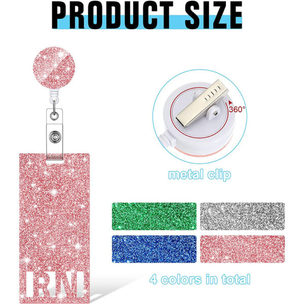 Wholesale Badge Reels Acrylic Easy-Pull Button ID Card Holder Badge Scroll Retractable Keychain