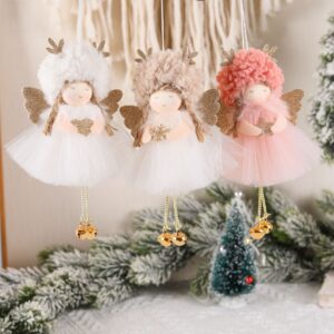 Wholesale Christmas Plush Yarn Skirt Angel Pendant Cute Doll Pendant
