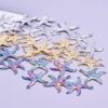 Wholesale 5pcs Steel Color Irregular Starfish Titanium Steel Colorful Pendant Accessories