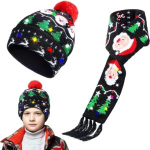 Santa hat scarf set