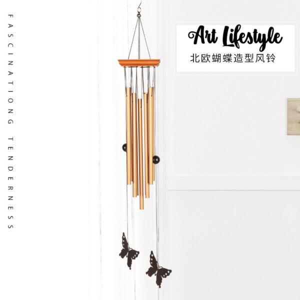 Wholesale Metal Aluminum Tube Butterfly Creative Wind Chime Ornaments