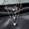 Wholesale Multilayer Pentagram Heart Drops Alloy Necklaces