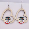 Wholesale Christmas Wooden Earrings Santa Claus Elk Gnome Heart Shape