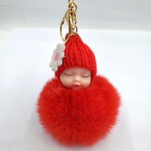 Red / Golden chain Buckle (8cm fur ball)