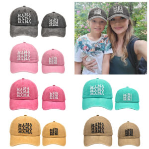 Wholesale Cotton Parent-child Three-row Letter MAMA MINI Baseball Cap