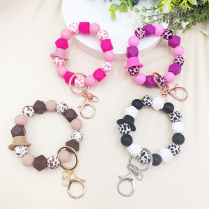 Wholesale Western Style Cowboy Hat Silicone Beaded Wrist Keychain
