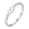 Wholesale Hollow Diamond Heart Shaped Sterling Silver Ring