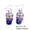 Wholesale American Independence Day Coffee Cup Acrylic Earrings