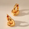 Wholesale Copper Plated 18K Real Gold Hollow Love Earrings