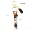 Wholesale Silicone Bead Cute Highland Cow Keychain