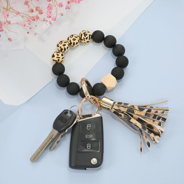 Wholesale Wooden Beads Tassel Wrist Keychain