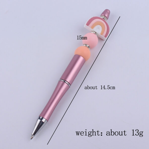 Wholesale Beadable Pens Rainbow Silicone Beads Plastic Ballpoint Pen