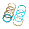 Wholesale Bohemian Turquoise Round Beads Vintage Elastic Rhinestone Rice Beads Bracelet Set