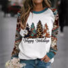 Wholesale Spandex T-shirts Korean Version Loose Casual Pullover Bottoms Christmas Tree Series