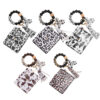 Wholesale MAMA Cow Pattern Card Bag Silicone Beaded Wrist Key Chain