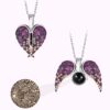 Wholesale Titanium Steel Angel Wing Projection Necklaces