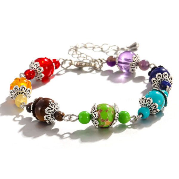 Wholesale Rainbow Natural Stone Beaded Bracelet