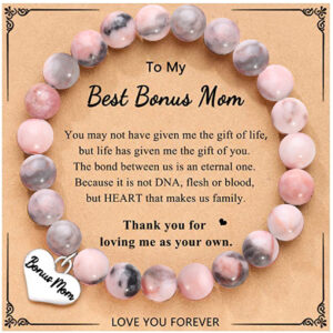 Mom card pink zebra love bracelet