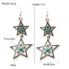 Wholesale Turquoise Alloy Vintage Geometric Bohemian Style Vintage Earrings Female