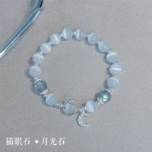 Cat's Eye Lime Moonlight Planet Moon Bracelet