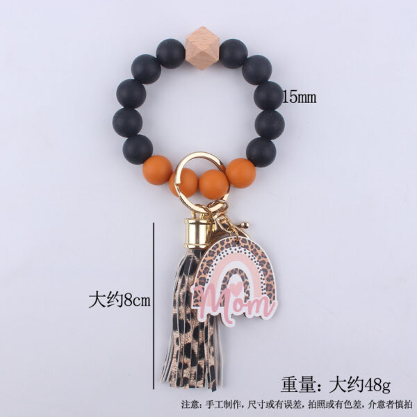 Wholesale Mother's Day Tassel Bracelets with Silicone Keychains
