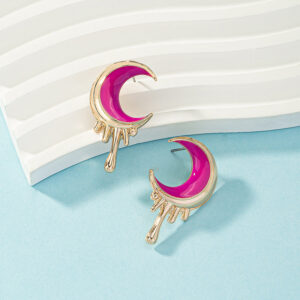 O1CN01mGXmDr2MGueDdjMSI__2211772399801-0-cib Wholesale Punk Diablo Melting Moon Alloy Earrings