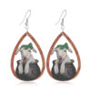Wholesale Easter Cartoon Love Animal Shape Wooden Earrings