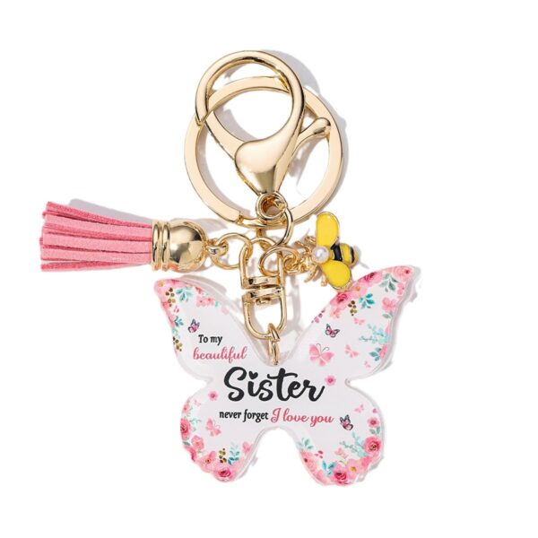 Wholesale Butterfly Shape Acrylic MOM Pendant Key Chain