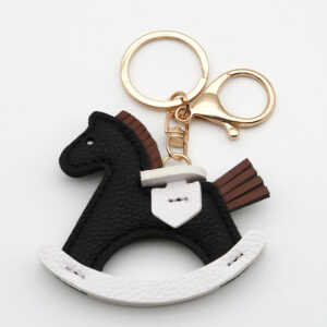 Small wooden horse black lychee pattern