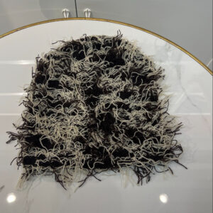 Two-color long wool hat-Brown / Free size