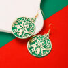 Wholesale Christmas Carved Cut-out Double-layer Alloy Glitter Earrings