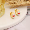 Wholesale Clay Heart Stainless Steel Earrings