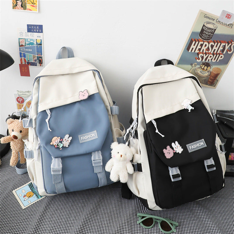 Wholesale 2023 Spliced Diagonal Label Nylon Backpack