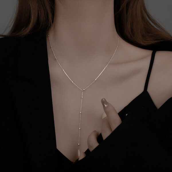 O1CN01mR4Dhp1eH3b8s7nlZ_3782933845-0-cib Wholesale 925 Sterling Silver Round Bead Tassel Necklace